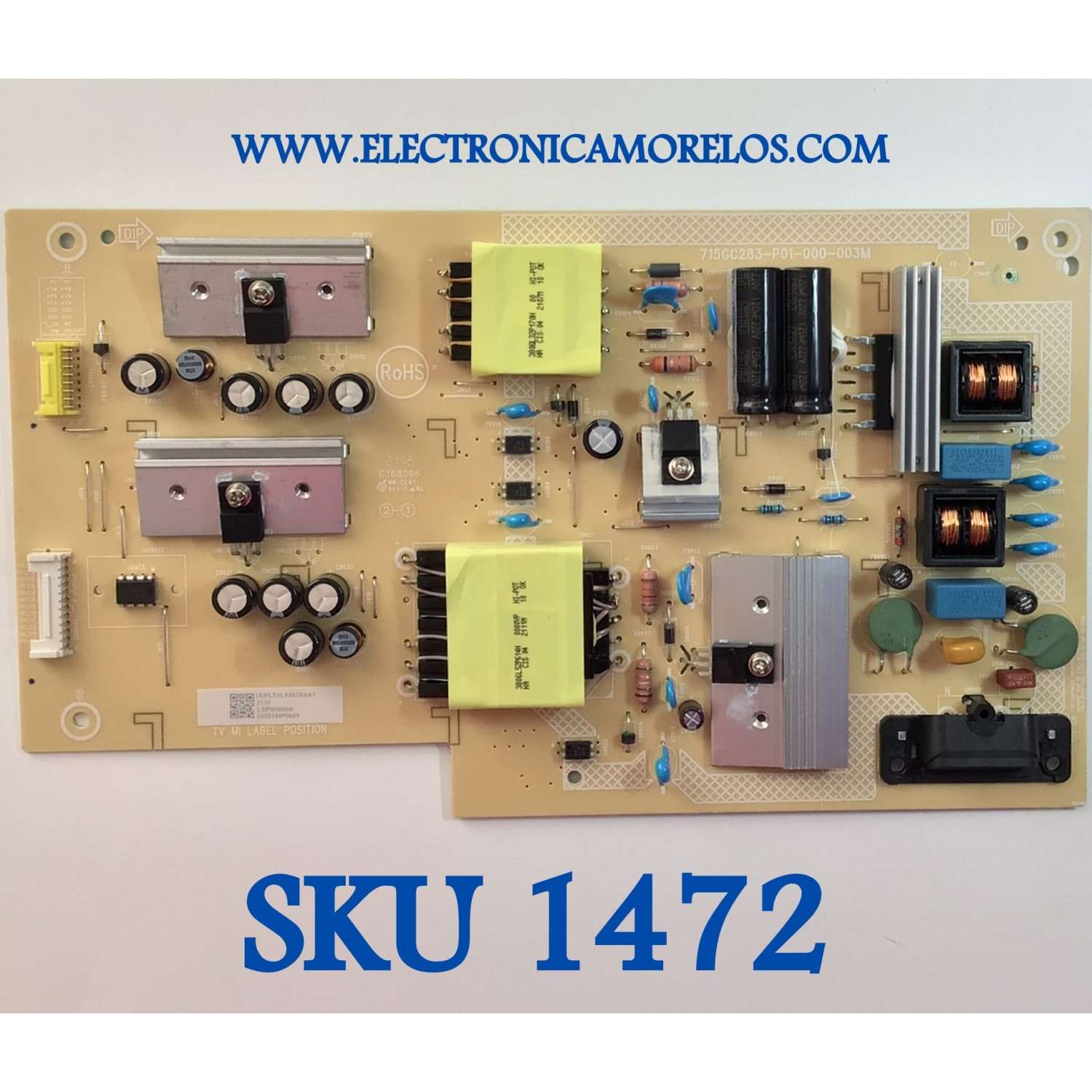 FUENTE DE PODER PARA TV VIZIO / NUMERO DE PARTE PLTVLY481XAAT / 715GC283-P01-000-003M / (X)PLTVLY481XAAT / PANEL TPT500WR-PV5D.Q REV:S14M / DISPLAY CC500PV5D VER.14 / MODELO V505-J01 LTYUE8LX